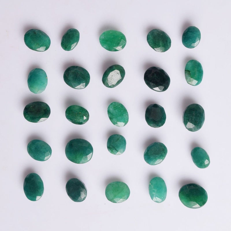 GEMHUB Loose Green Emerald Stones Approx 60.00 Carat / 12 Pcs Natural Oval Cut Colombian Loose Green Emerald Gemstones For Jewelry Making - Image 2